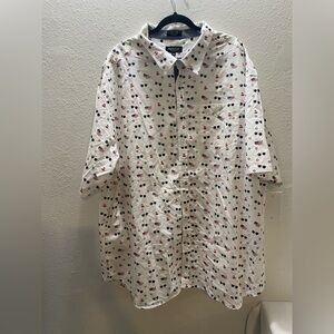 Eighty Eight Platinum Shirt Mens 5X White Excellent Patriotic Cotton Button Down